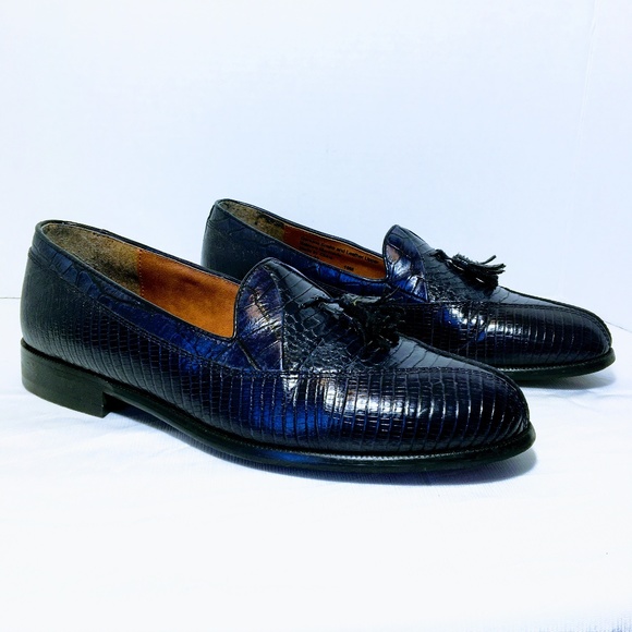 stacy adams blue snakeskin shoes
